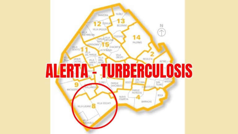 mapa de la comuna 8 con circulo indicando la zona con tuberculosis